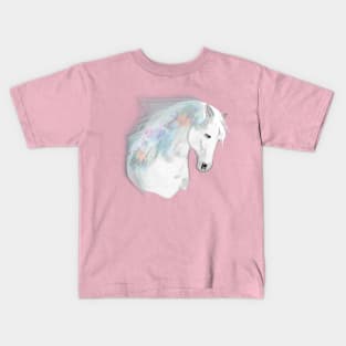 Horse Lovers Majestic White Horse Kids T-Shirt